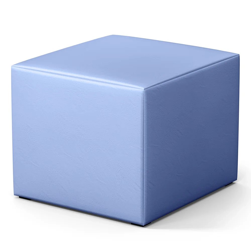 Poltrona de Amamentação Pés Madeira e Puff Lucy Z39  Sintético Azul - Mpozenato