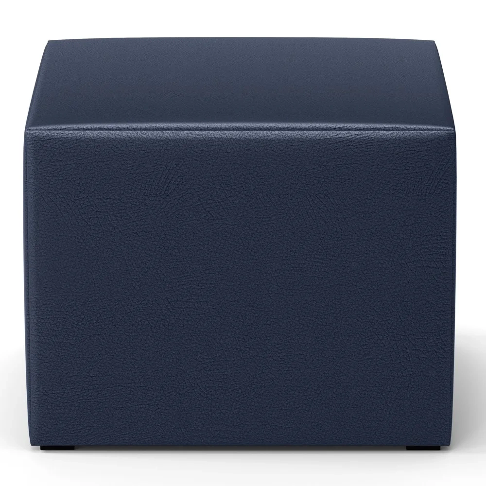 Poltrona de Amamentação Pés Madeira e Puff Lucy Z39  Sintético Azul Marinho - Mpozenato