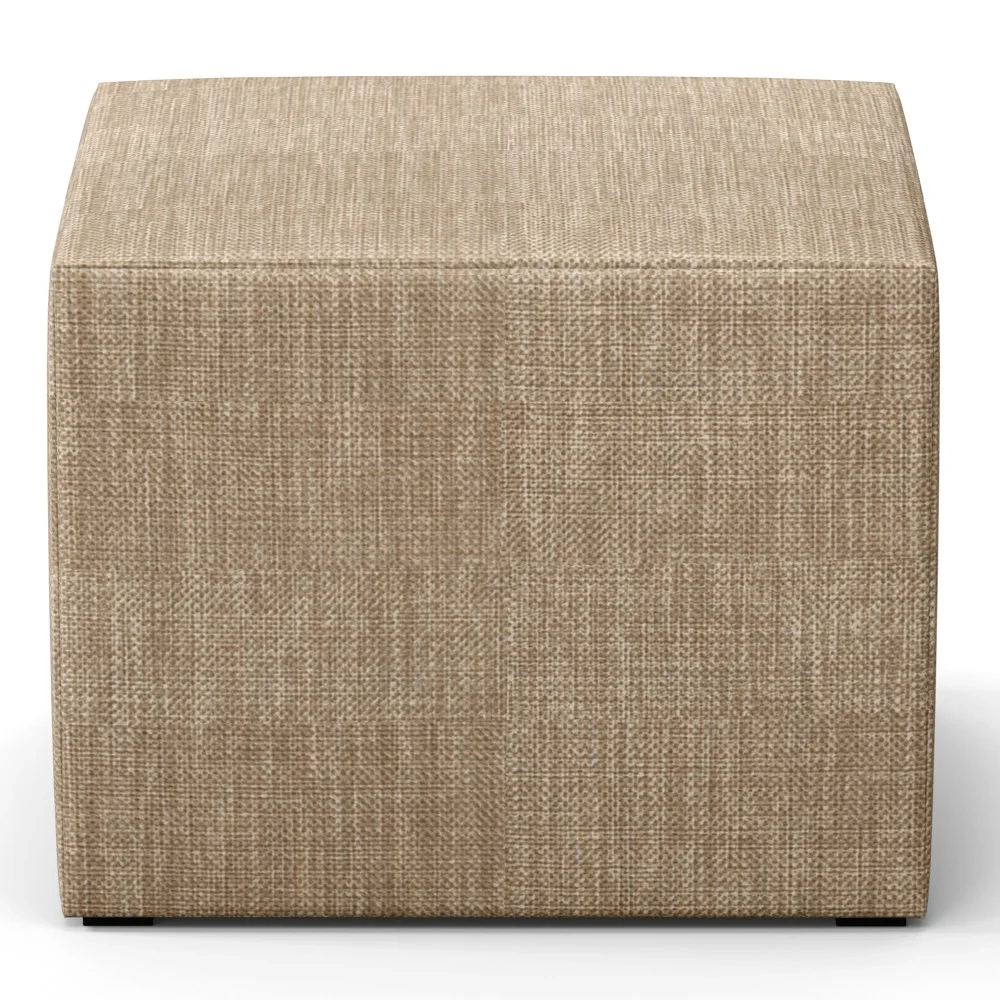 Poltrona de Amamentação Pés Madeira e Puff Lucy Z39  Linho Bege Escuro - Mpozenato