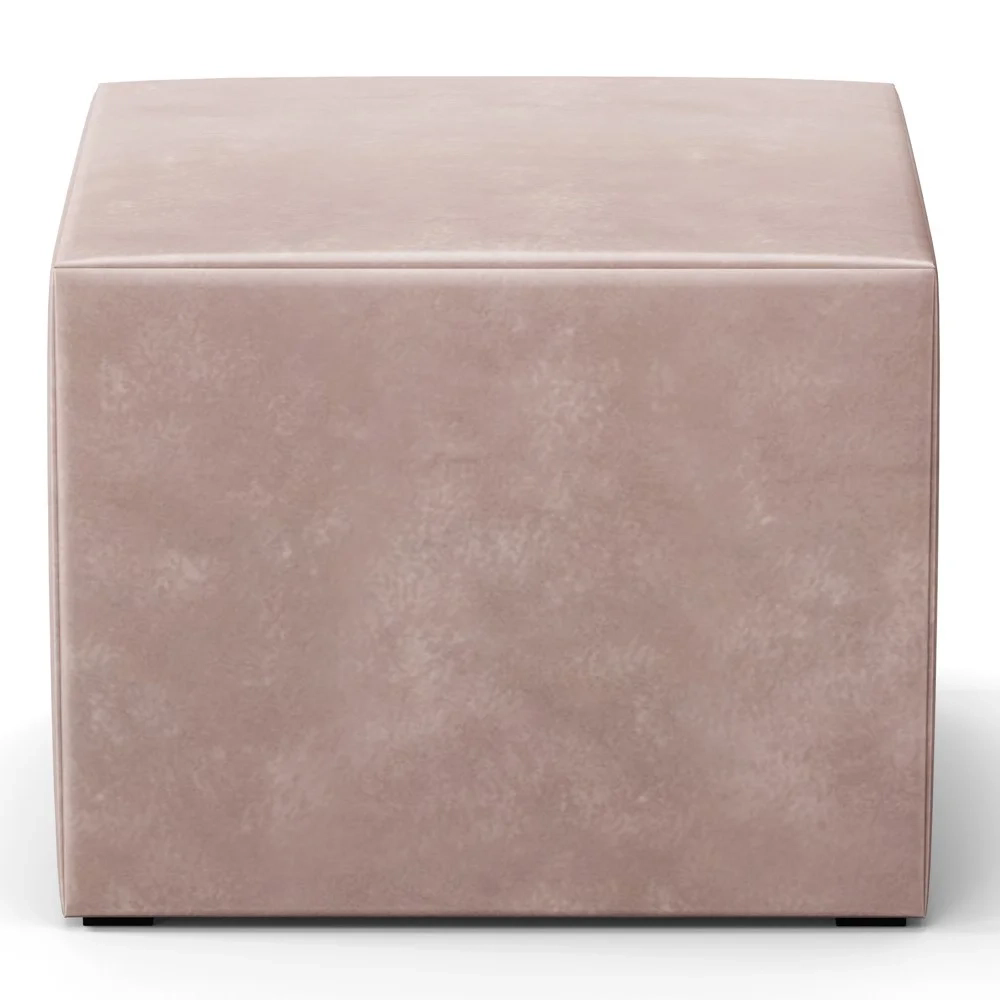 Poltrona de Amamentação Pés Madeira e Puff Lucy Z39  Veludo Rosê - Mpozenato