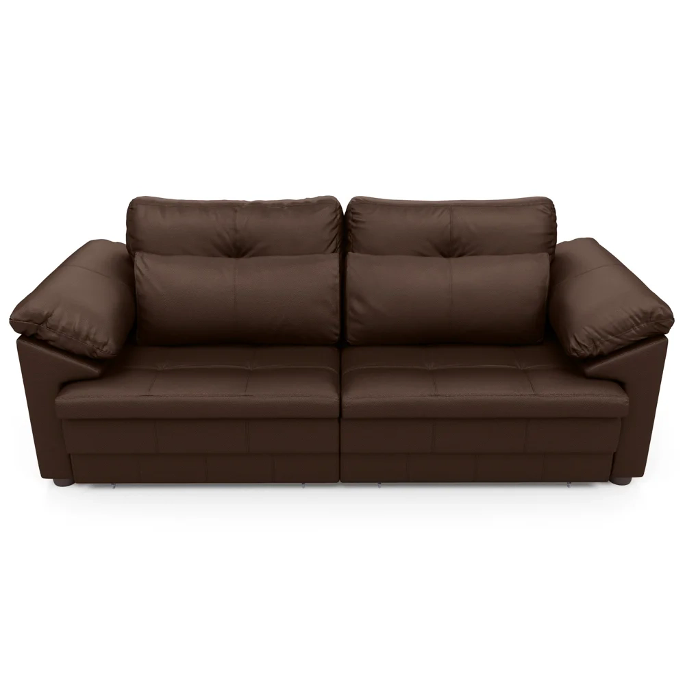 Sofá Retrátil 3 Lugares Para Sala 250cm Dijon Couro Caramelo S07 - Mpozenato