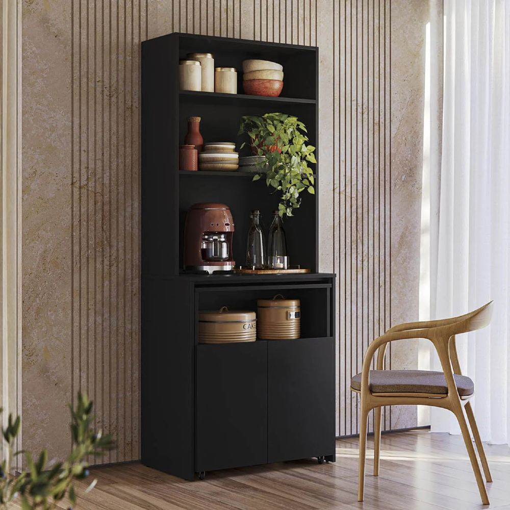 Mesa Bancada Gourmet Cantinho do Café Salt Preto Z06 - Mpozenato