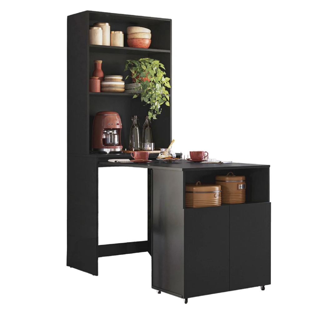 Mesa Bancada Gourmet Cantinho do Café Salt Preto Z06 - Mpozenato