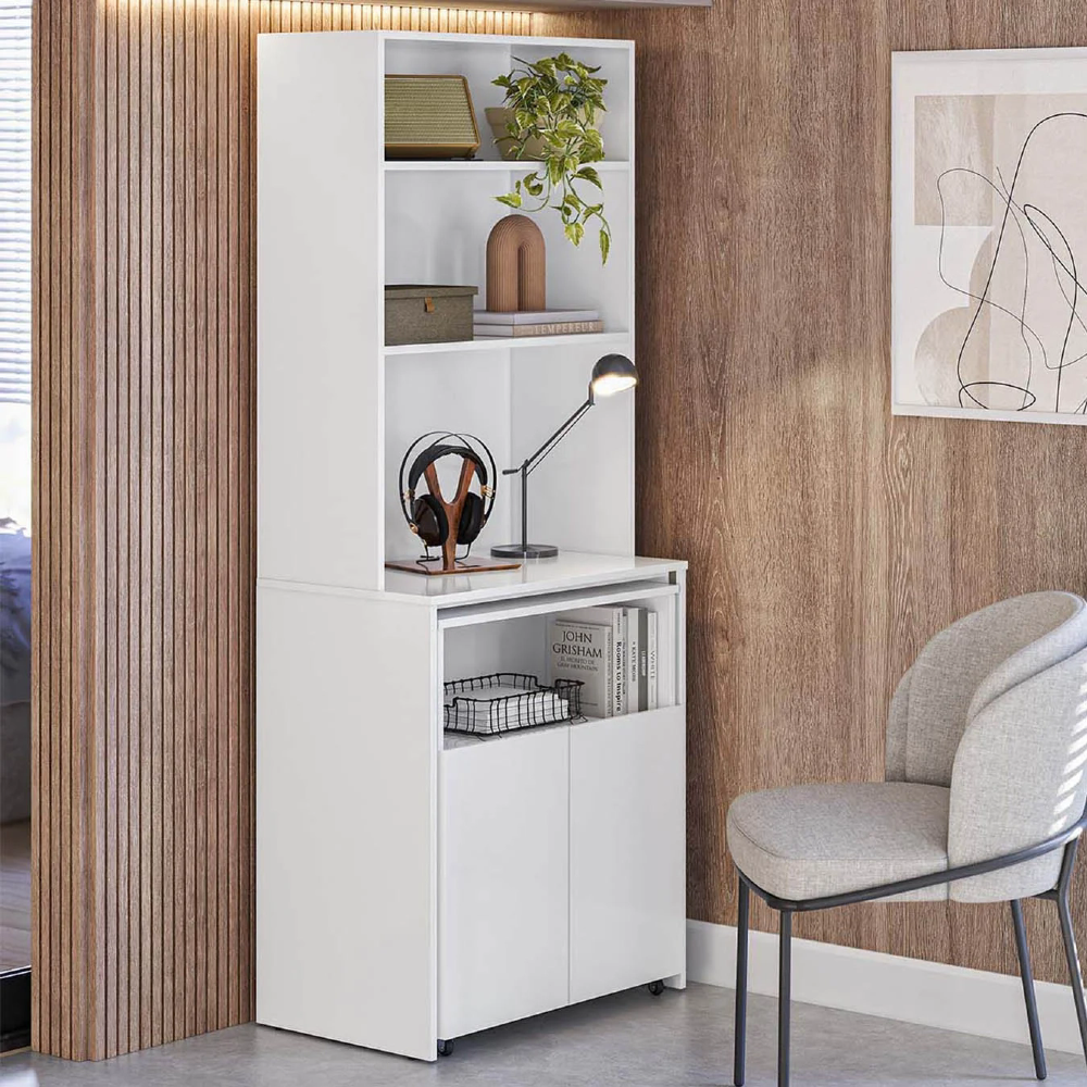 Mesa Escrivaninha Bancada de Estudos Para Quarto Salt Branco Z06 - Mpozenato