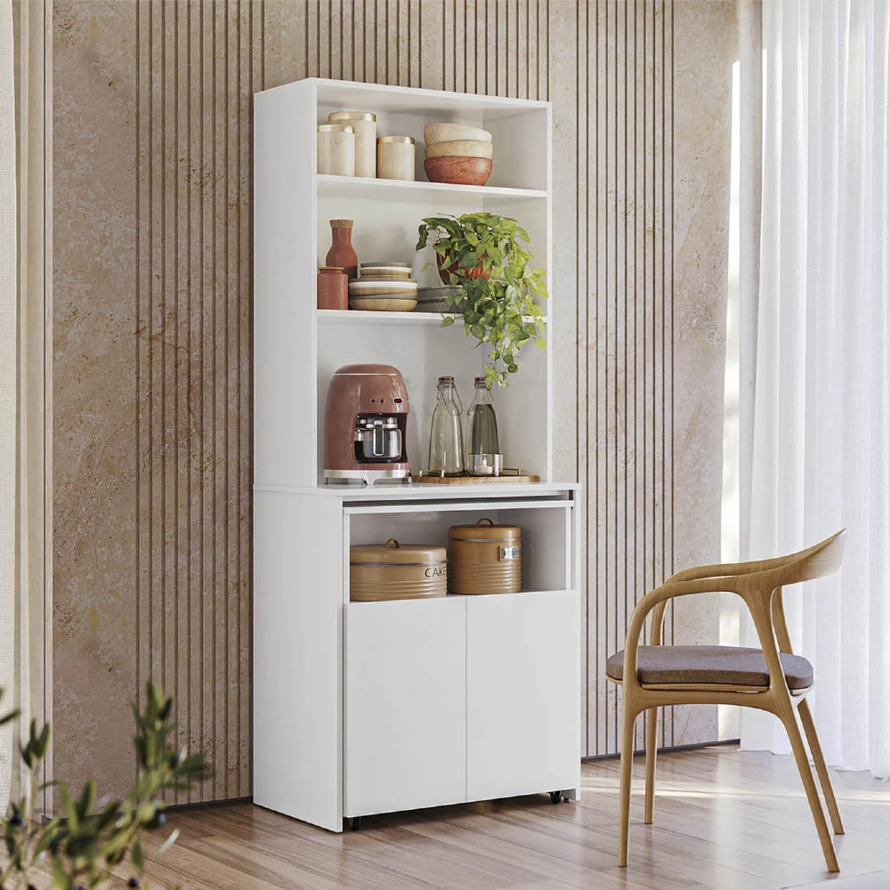 Mesa Bancada Gourmet Para Cozinha Salt Branco Z06 - Mpozenato