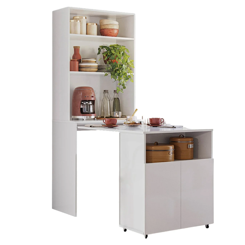 Mesa Bancada Gourmet Para Cozinha Salt Branco Z06 - Mpozenato