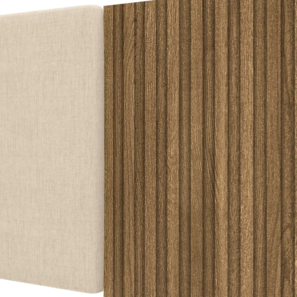 Cabeceira Casal Queen 268cm Com LED Dubai Zen Linho Bege - Vila Rica