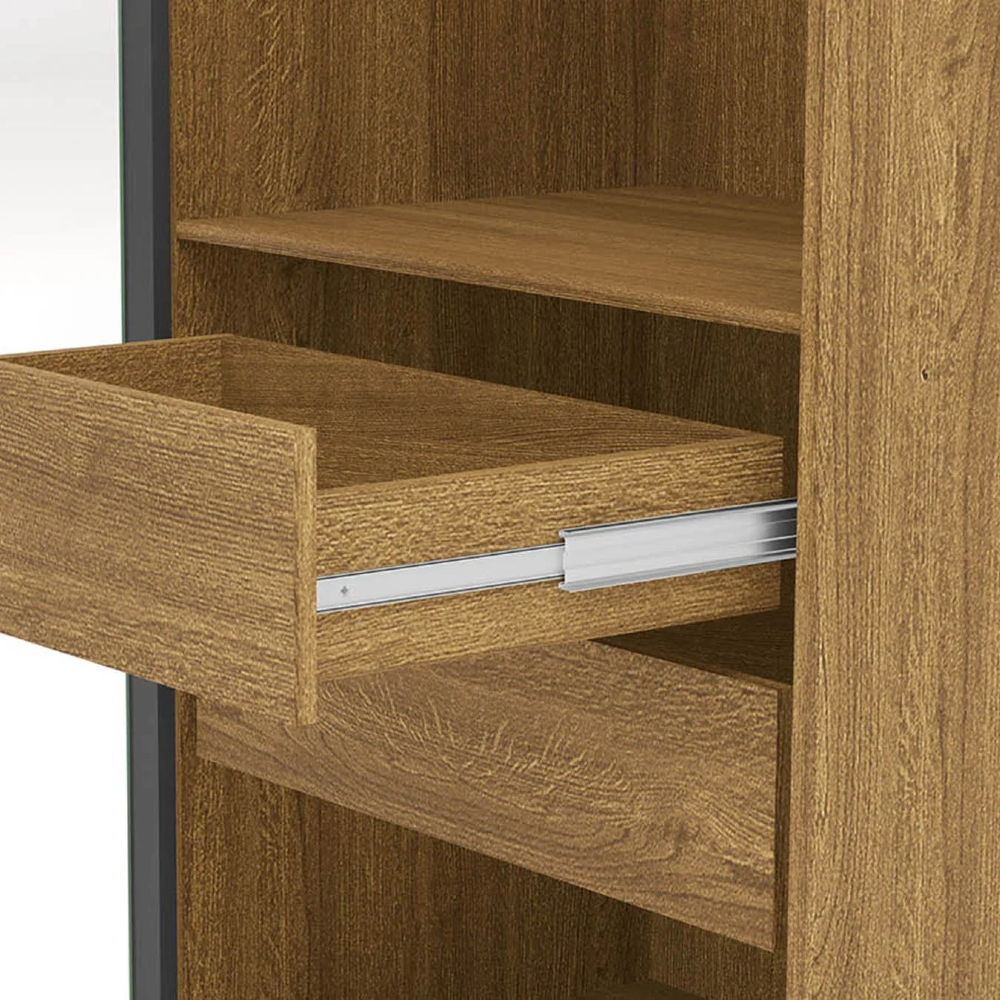 Guarda Roupa Casal 203cm Com Espelho Noronha Nature/Alasca - Vila Rica