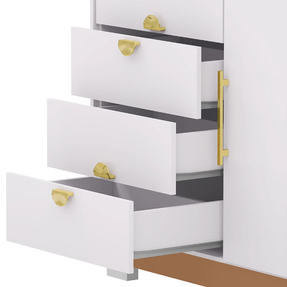 Cômoda Para Quarto 93cm Com Espelho Ilha Bela Flex Branco - Vila Rica