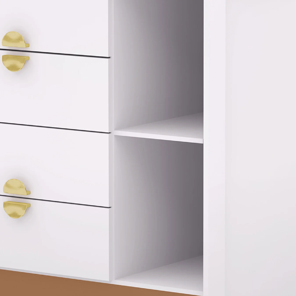 Cômoda Para Quarto 93cm Com Espelho Ilha Bela Flex Branco - Vila Rica