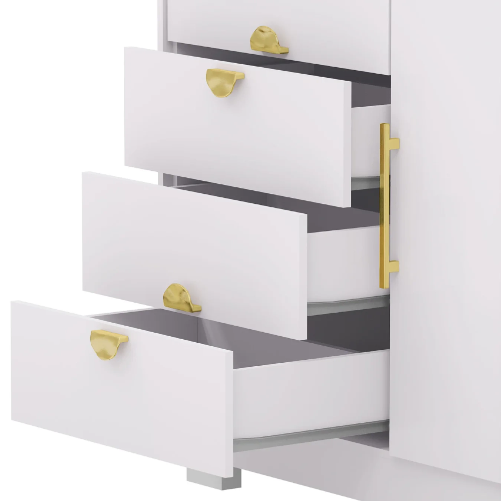 Cômoda Para Quarto 93cm Com Espelho Ilha Bela Flex Branco - Vila Rica