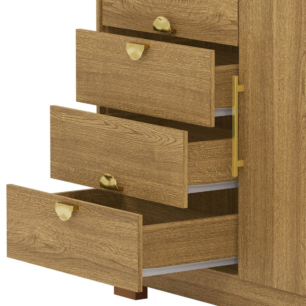 Cômoda Para Quarto 93cm Com Espelho Ilha Bela Nature - Vila Rica