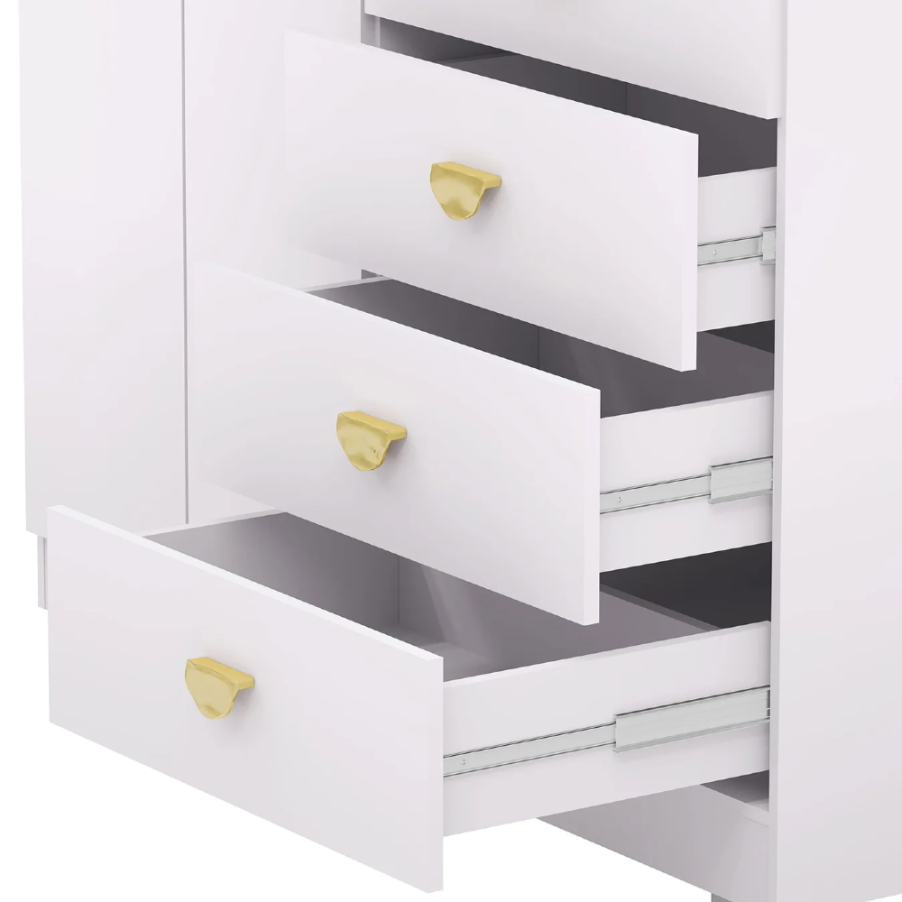 Guarda Roupa Cômoda 4 Gavetas 120cm Cristal Flex Branco - Vila Rica