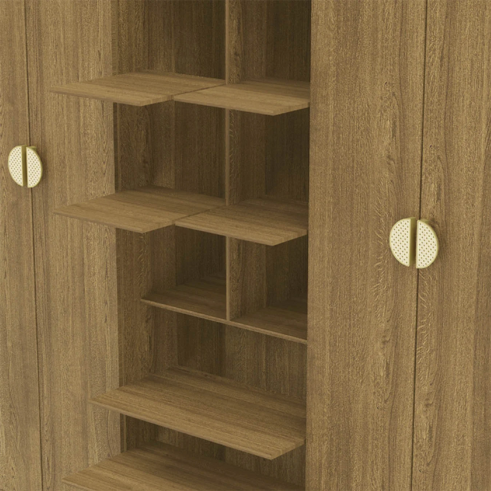 Guarda Roupa Casal 203cm Com 6 Portas Leo Nature V02 - Mpozenato