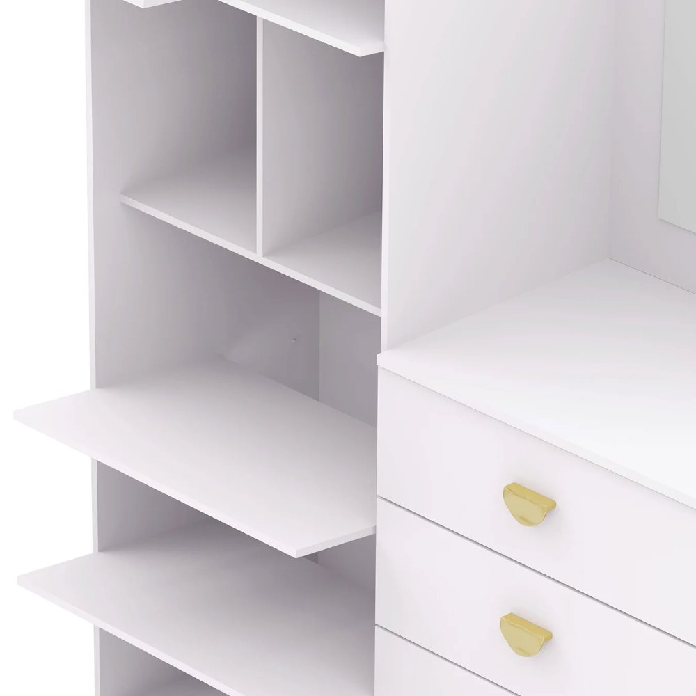 Guarda Roupa Cômoda 4 Gavetas 120cm Rita Flex Branco V02 - Mpozenato