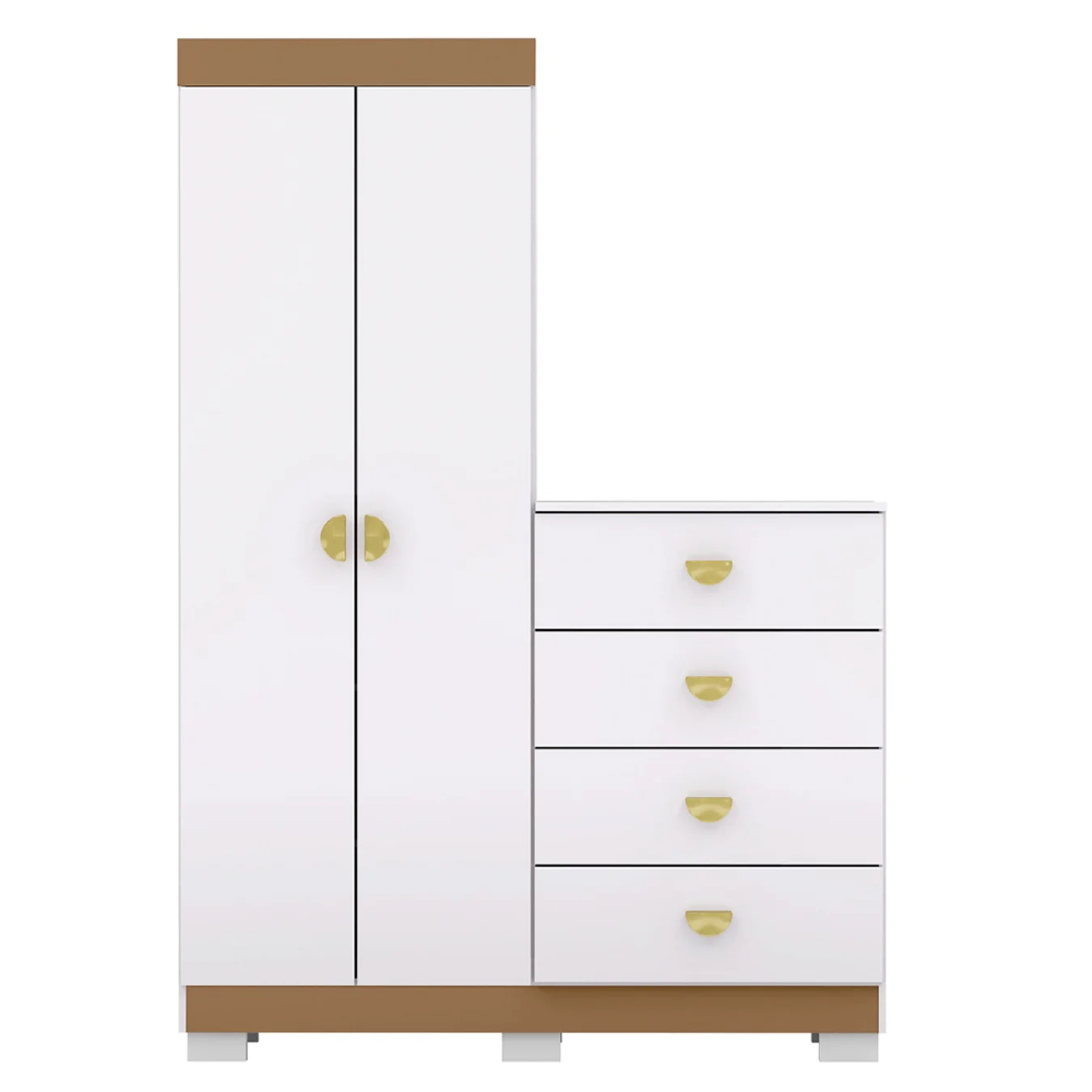 Guarda Roupa Cômoda 4 Gavetas 120cm Rita Flex Branco V02 - Mpozenato