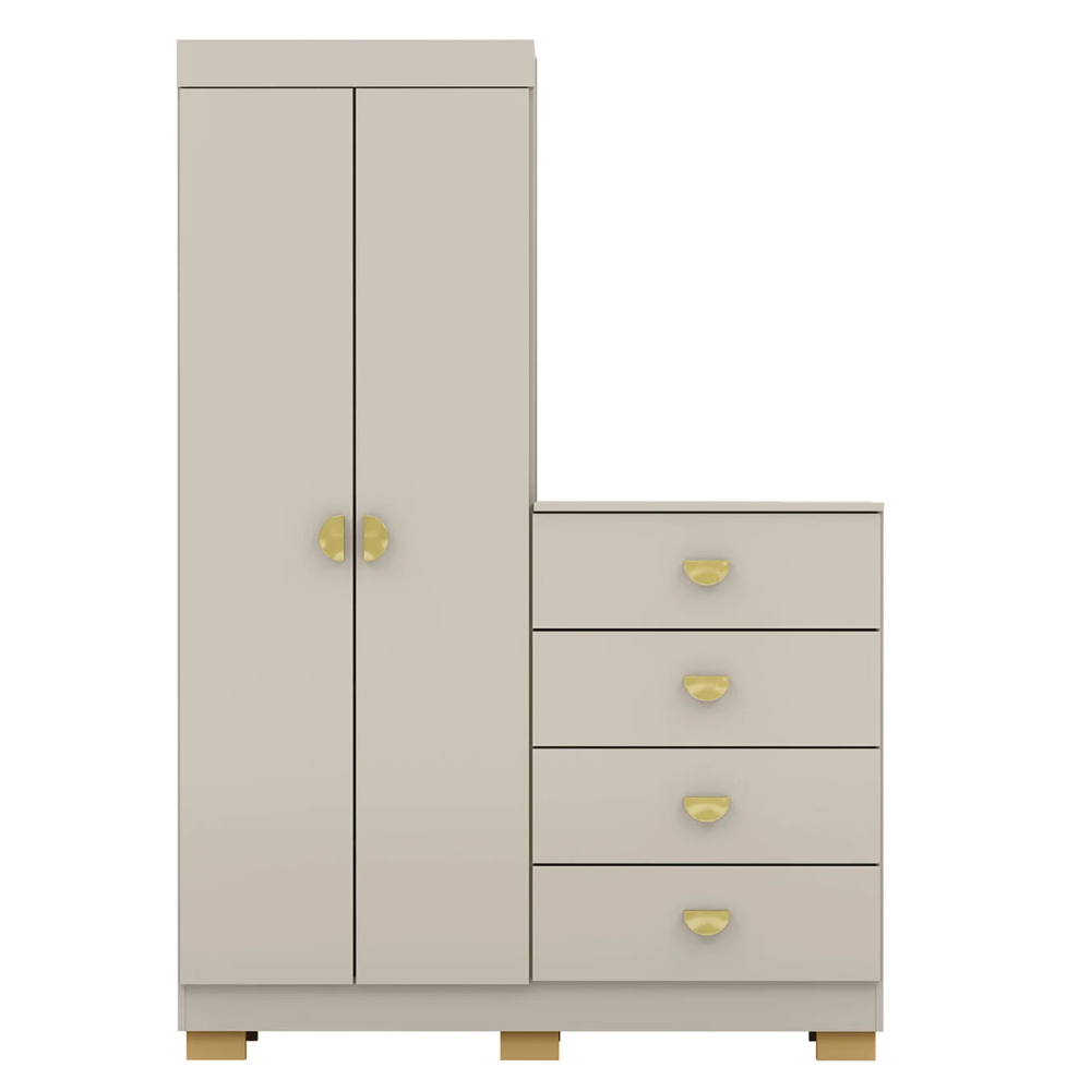 Guarda Roupa Cômoda 4 Gavetas 120cm Rita Fendi V02 - Mpozenato