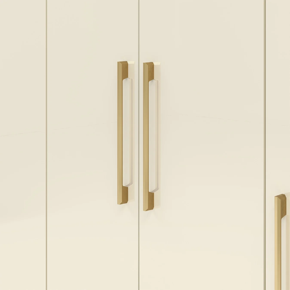 Guarda Roupa Casal 223cm 6 Portas Rick Nature/Champanhe V02 - Mpozenato