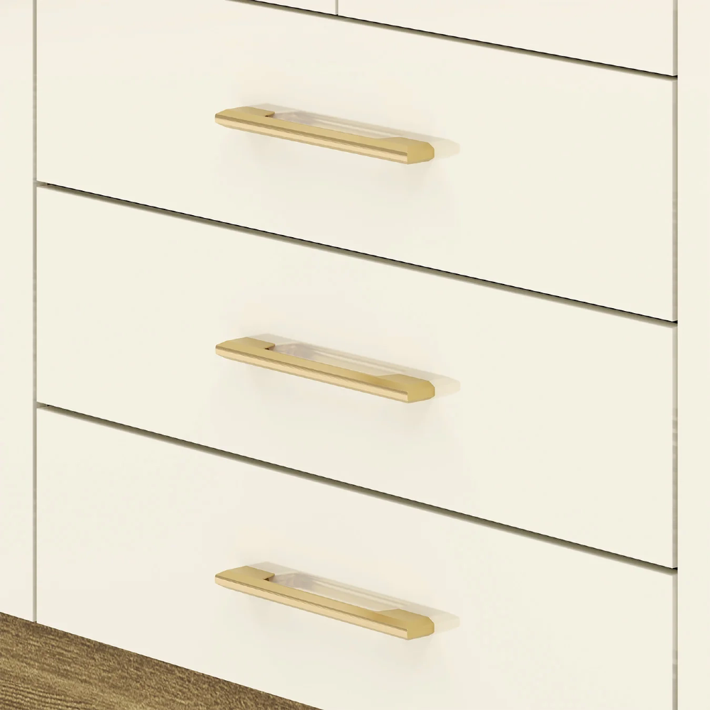 Guarda Roupa Solteiro 150cm 4 Portas Otto Nature/Champanhe V02 - Mpozenato