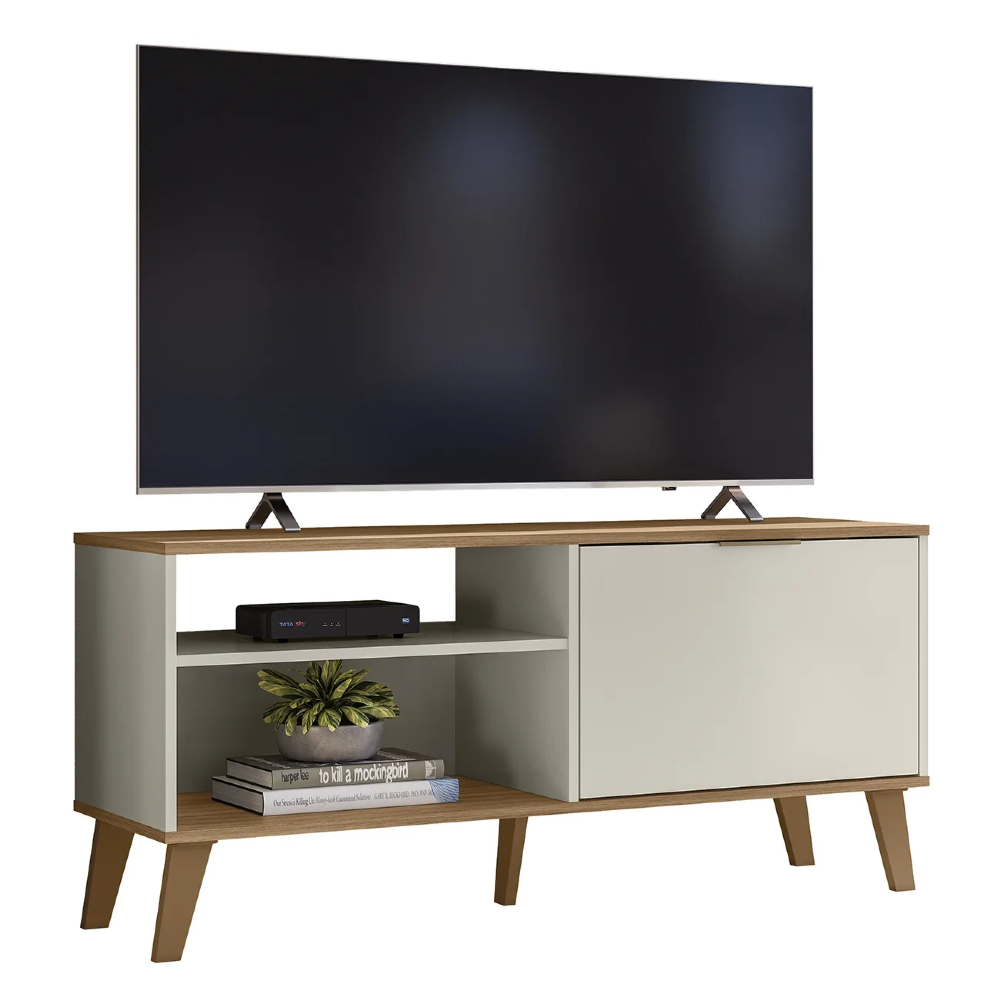 Rack Bancada Para TV 50 Pol 115cm Roby Off/Nature Z49 - Mpozenato