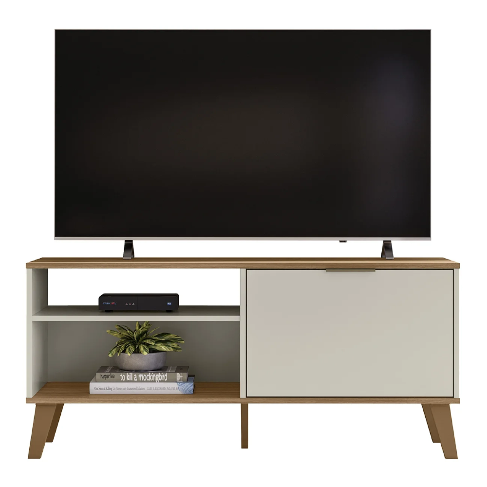 Rack Bancada Para TV 50 Pol 115cm Roby Off/Nature Z49 - Mpozenato