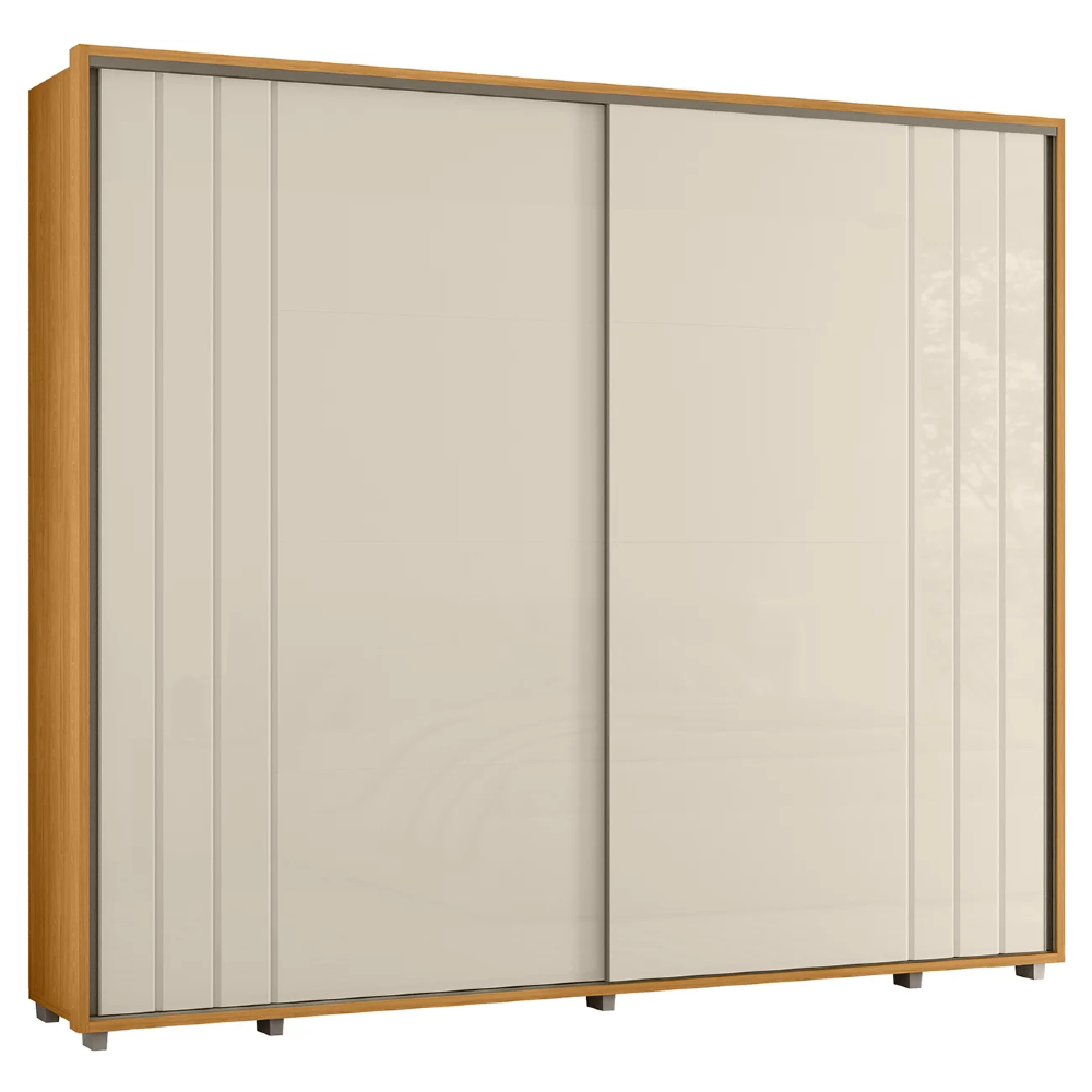 Guarda Roupa Casal 278cm Com 2 Portas Mya Off/Cinamomo Z10  - Mpozenato