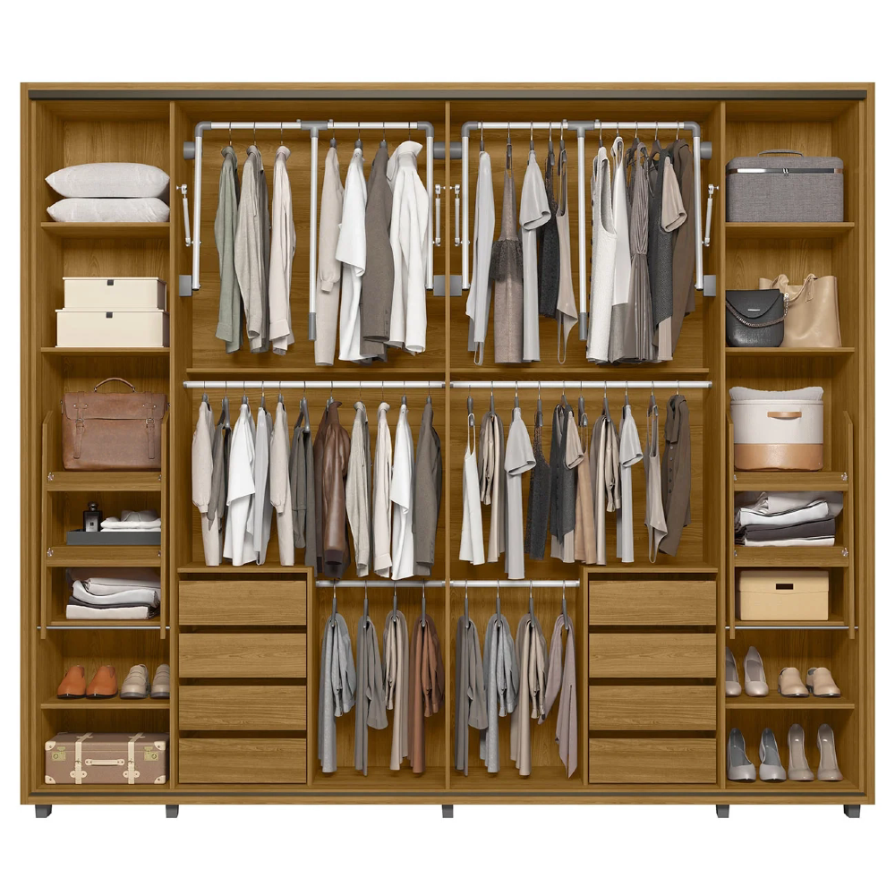 Guarda Roupa Casal 278cm Com 2 Portas Mya Opala/Cumaru Z10  - Mpozenato