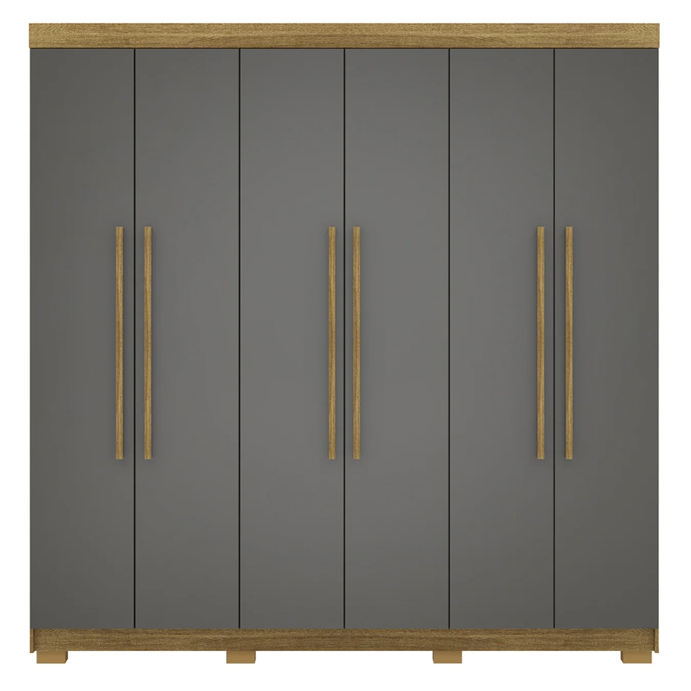 Guarda Roupa Casal 218cm 6 Portas Bolty Nature/Alasca V02 - Mpozenato