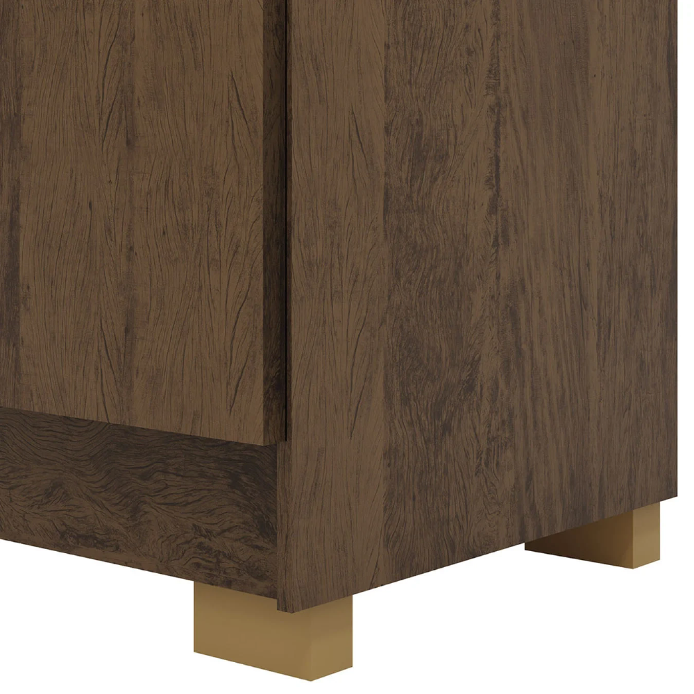 Guarda Roupa Casal 218cm Com Espelho Bolty Imbuia Rústico V02 - Mpozenato