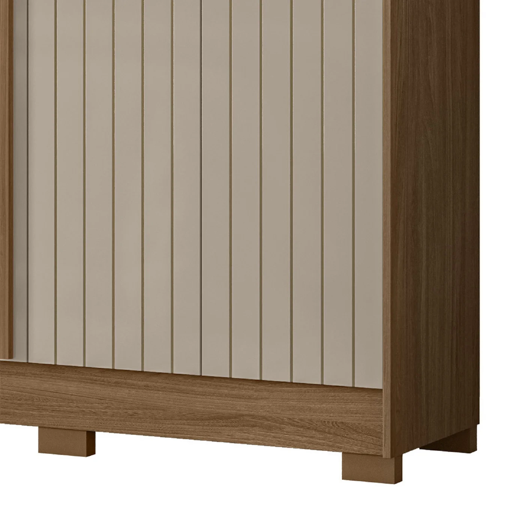 Guarda Roupa Casal 216cm Com Espelho Freeze Carvalho/Fendi Z17 - Mpozenato