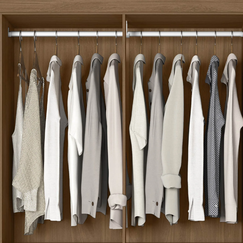 Guarda Roupa Casal 165cm Com Espelho Khani Carvalho/Fendi Z17 - Mpozenato