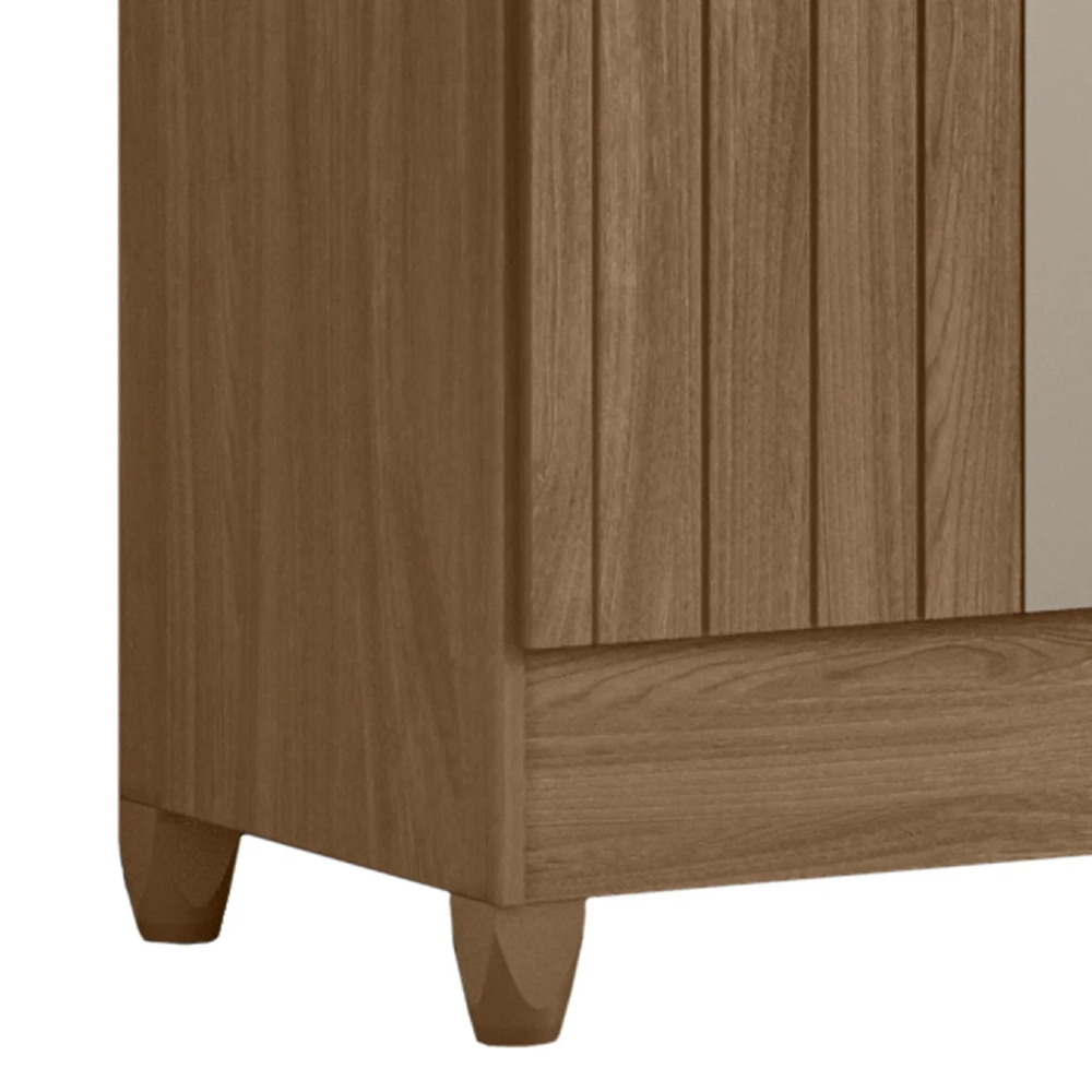 Guarda Roupa Casal 165cm Com Espelho Khani Carvalho/Fendi Z17 - Mpozenato