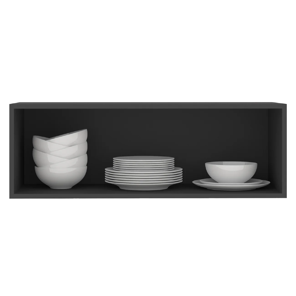 Armário de Cozinha Aéreo 80cm Grace Grafite Z44             - Mpozenato