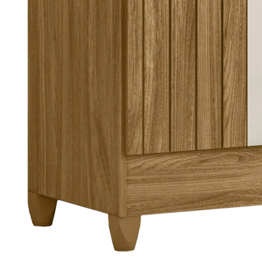 Guarda Roupa Casal 165cm Com Espelho Khani Freijó/Off Z17    - Mpozenato