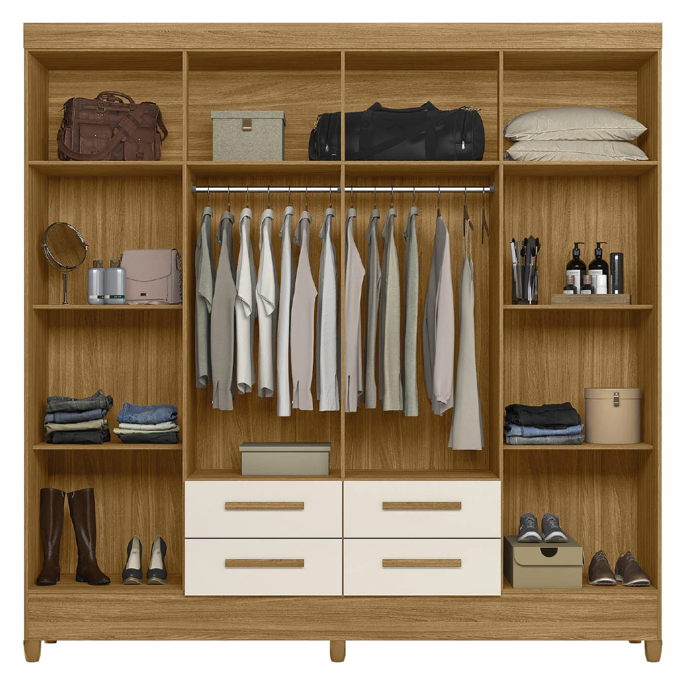 Guarda Roupa Casal 204cm 8 Portas Vitta Freijó/Off Z17       - Mpozenato
