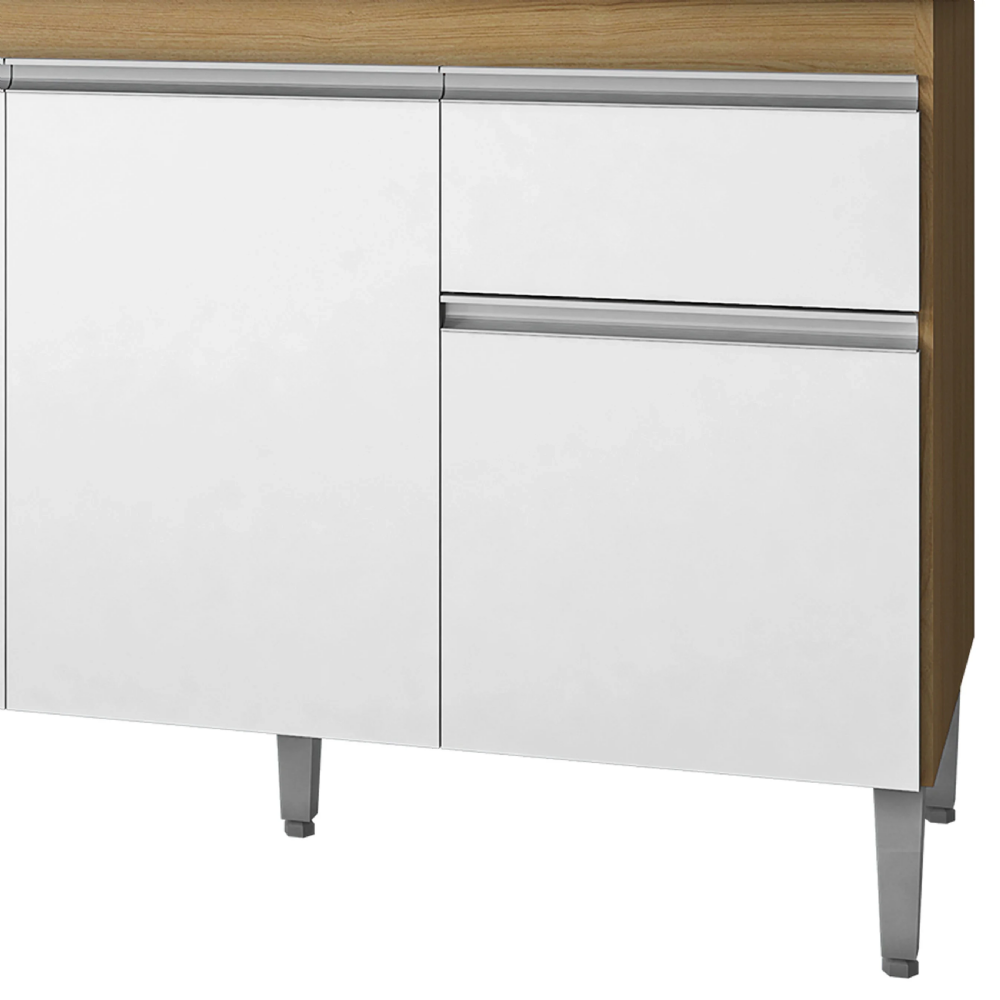 Balcão de Cozinha Para Pia 120cm Tatiane Amêndoa/Branco     - AJL Móveis