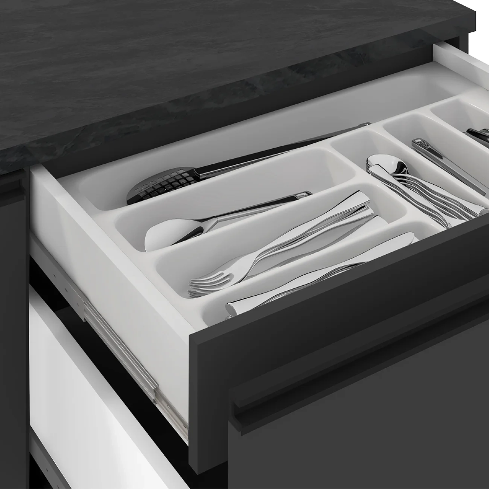 Balcão de Cozinha e Tampo 120cm Grace Grafite Z44           - Mpozenato