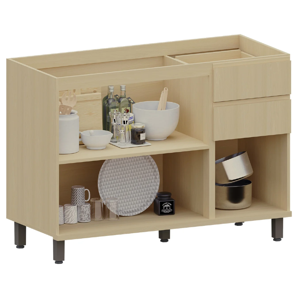 Balcão de Cozinha Para Pia 120cm Pierre Carvalho L01 - Mpozenato