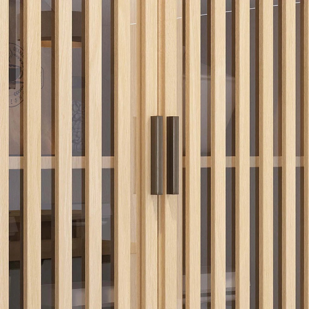 Paneleiro Cozinha Torre Quente Ripado Pierre Carvalho/Cinza L01 - Mpozenato