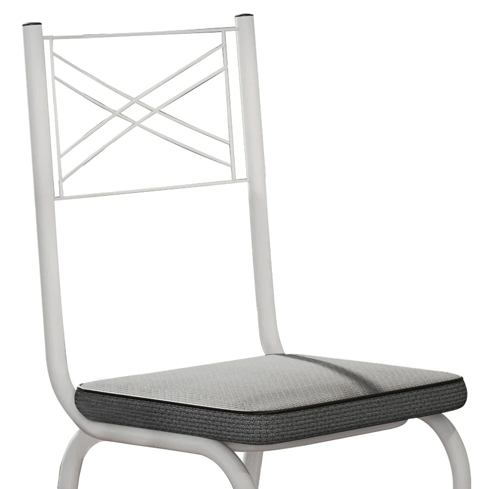 Kit 6 Cadeiras 119 Europa Branco/Platina - Artefamol