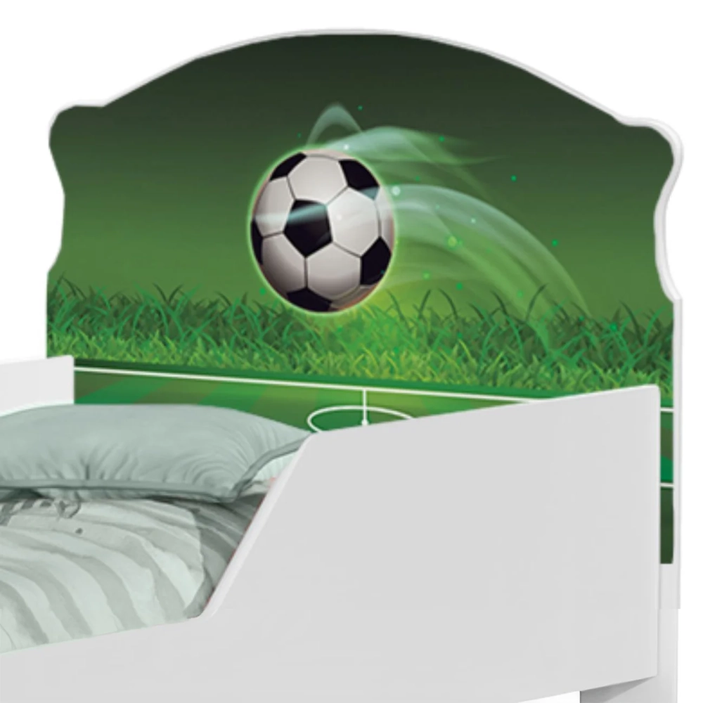 Mini Cama Infantil 148x68cm Com Proteção Lateral Futebol K06 - Mpozenato