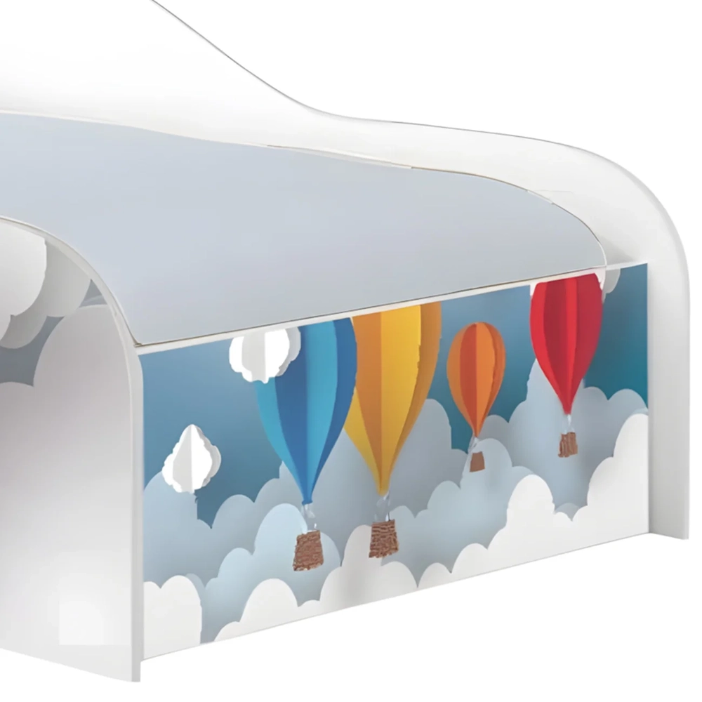Cama Solteiro Infantil Baixa Para Colchão 188x88cm Balões K06 - Mpozenato