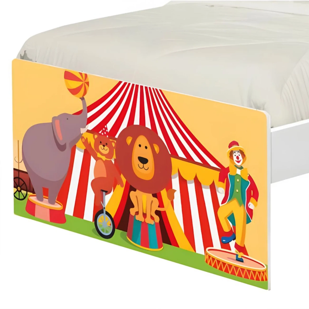 Cama Solteiro Infantil Para Colchão 188x88cm Circo K06 - Mpozenato