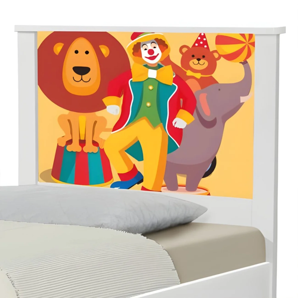 Cama Solteiro Infantil Para Colchão 188x88cm Circo K06 - Mpozenato