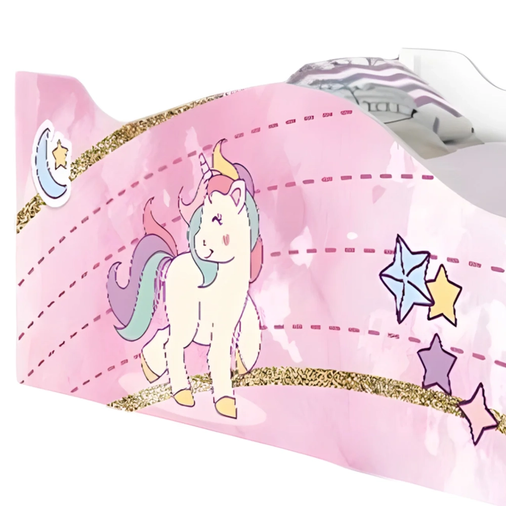 Cama Solteiro Infantil Baixa Para Colchão 188x88cm Unicórnio K06 - Mpozenato