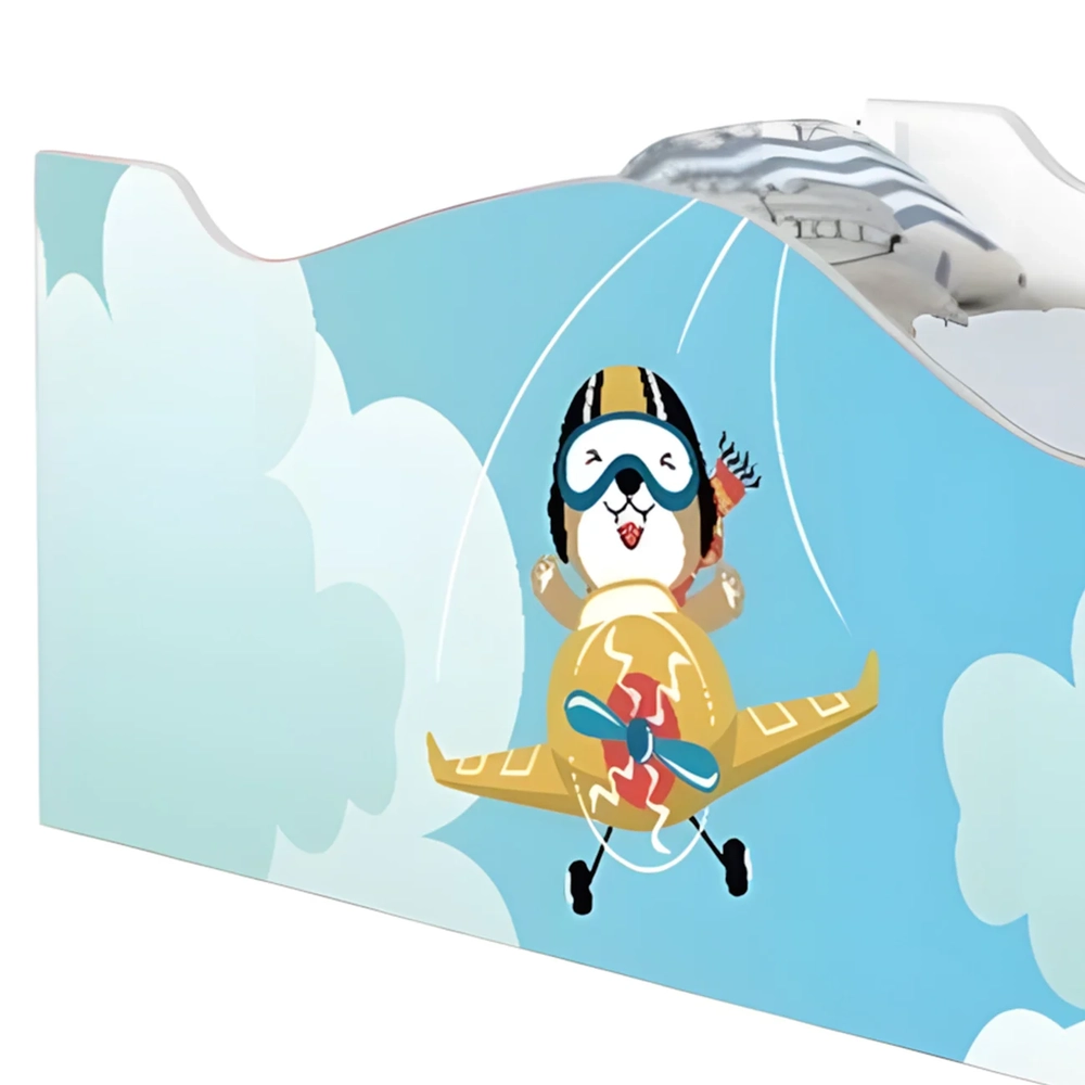 Cama Solteiro Infantil Baixa Para Colchão 188x88cm Aviador K06 - Mpozenato