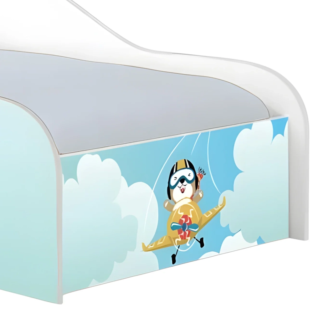 Cama Solteiro Infantil Baixa Para Colchão 188x88cm Aviador K06 - Mpozenato