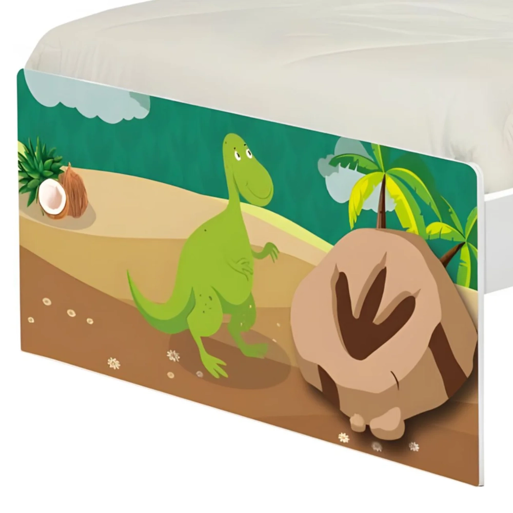 Cama Solteiro Infantil Para Colchão 188x88cm Dinossauro K06 - Mpozenato
