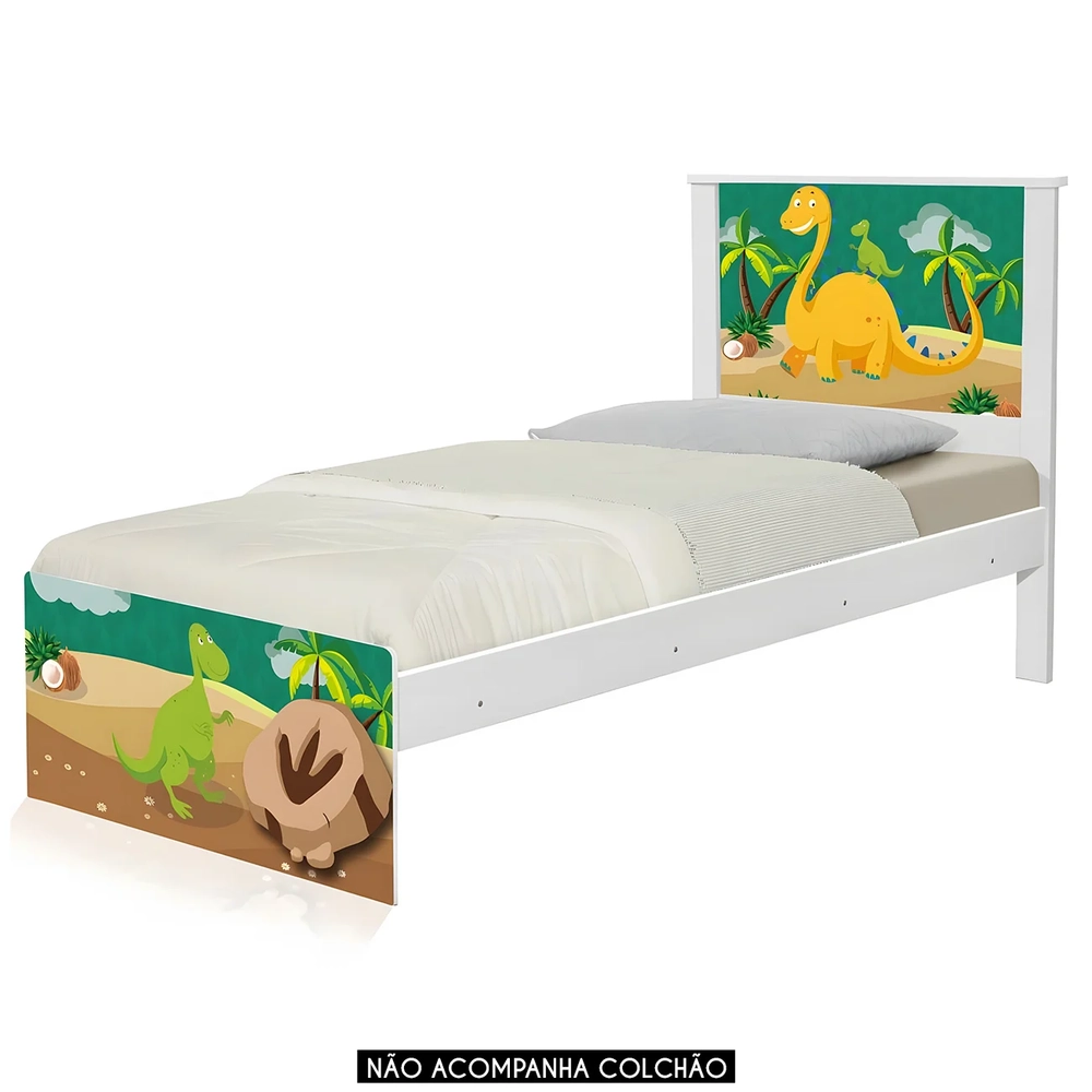 Cama Solteiro Infantil Para Colchão 188x88cm Dinossauro K06 - Mpozenato