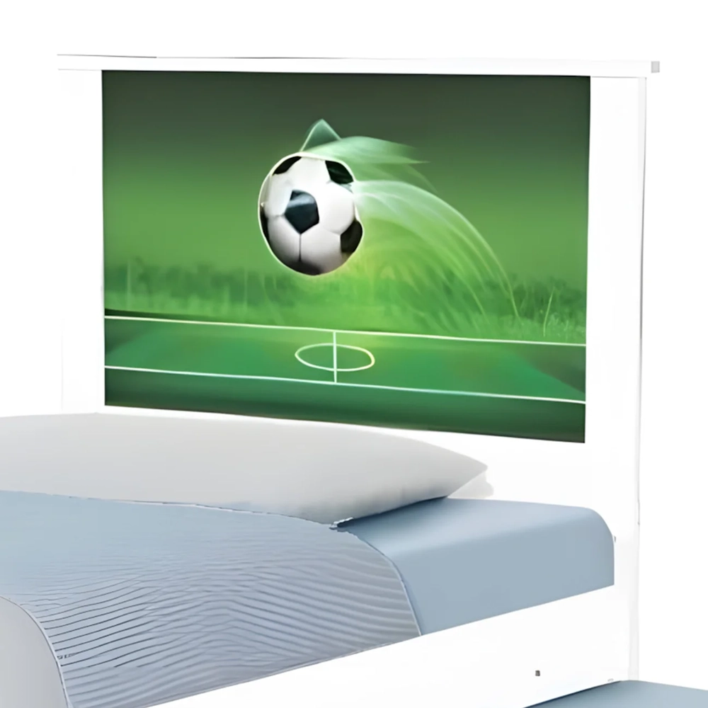 Cama Solteiro Infantil Com Auxiliar 188x88cm Futebol K06 - Mpozenato